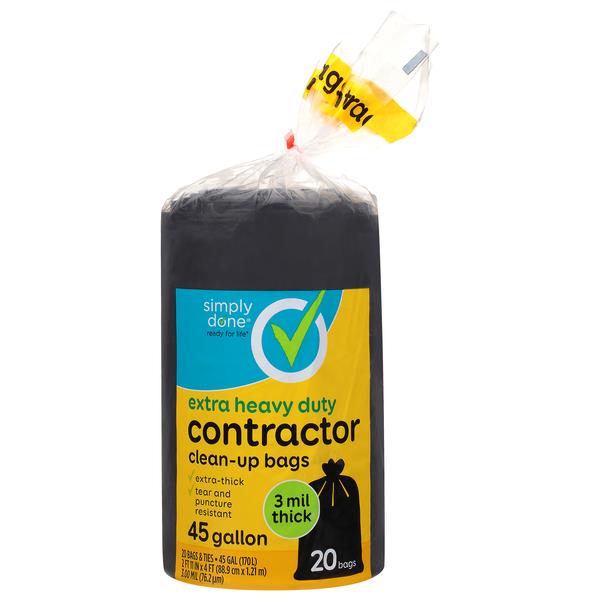 Simply Done Contractor Clean Up Bags Extra Heavy Duty 45gal 20ct