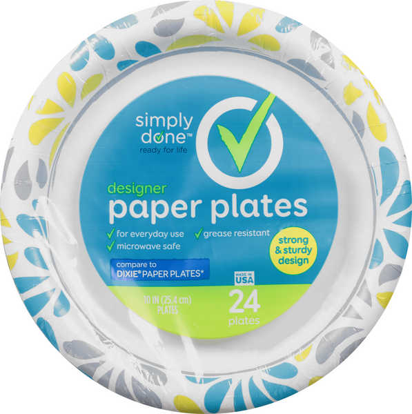 Simply Done Designer Paper Plates 10in 24ct