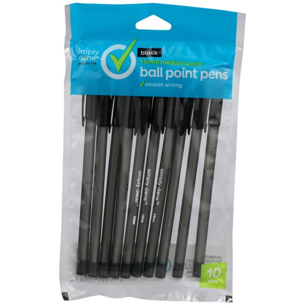 Simply Done Ball Point Pens Black 10pk