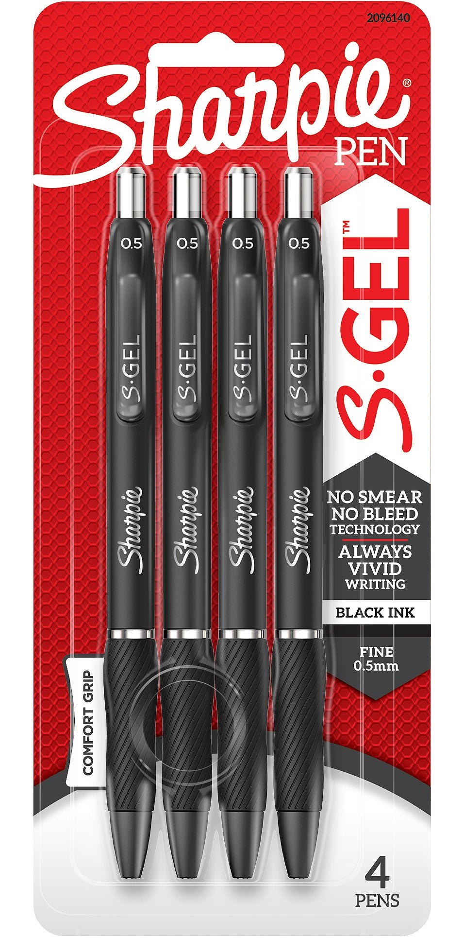 Sharpie Pens S Gel Fine Tip Black Ink 4ct