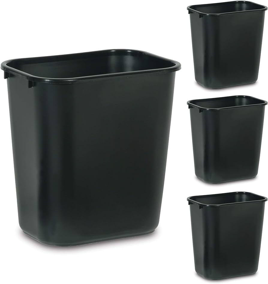 Rubbermaid Trash Can Black 10.25gal 4pk