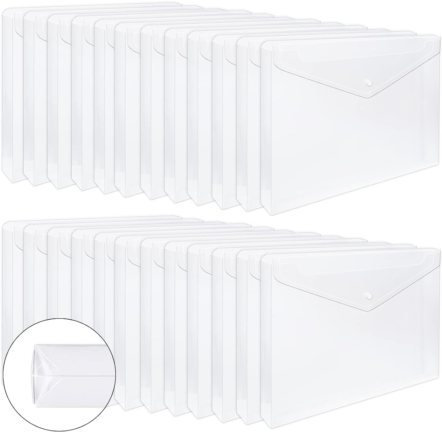 Eoout Plastic Expandable Folders Clear 24pk