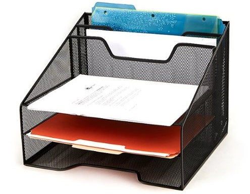 Mind Reader Desk Mesh Organizer Storage Black