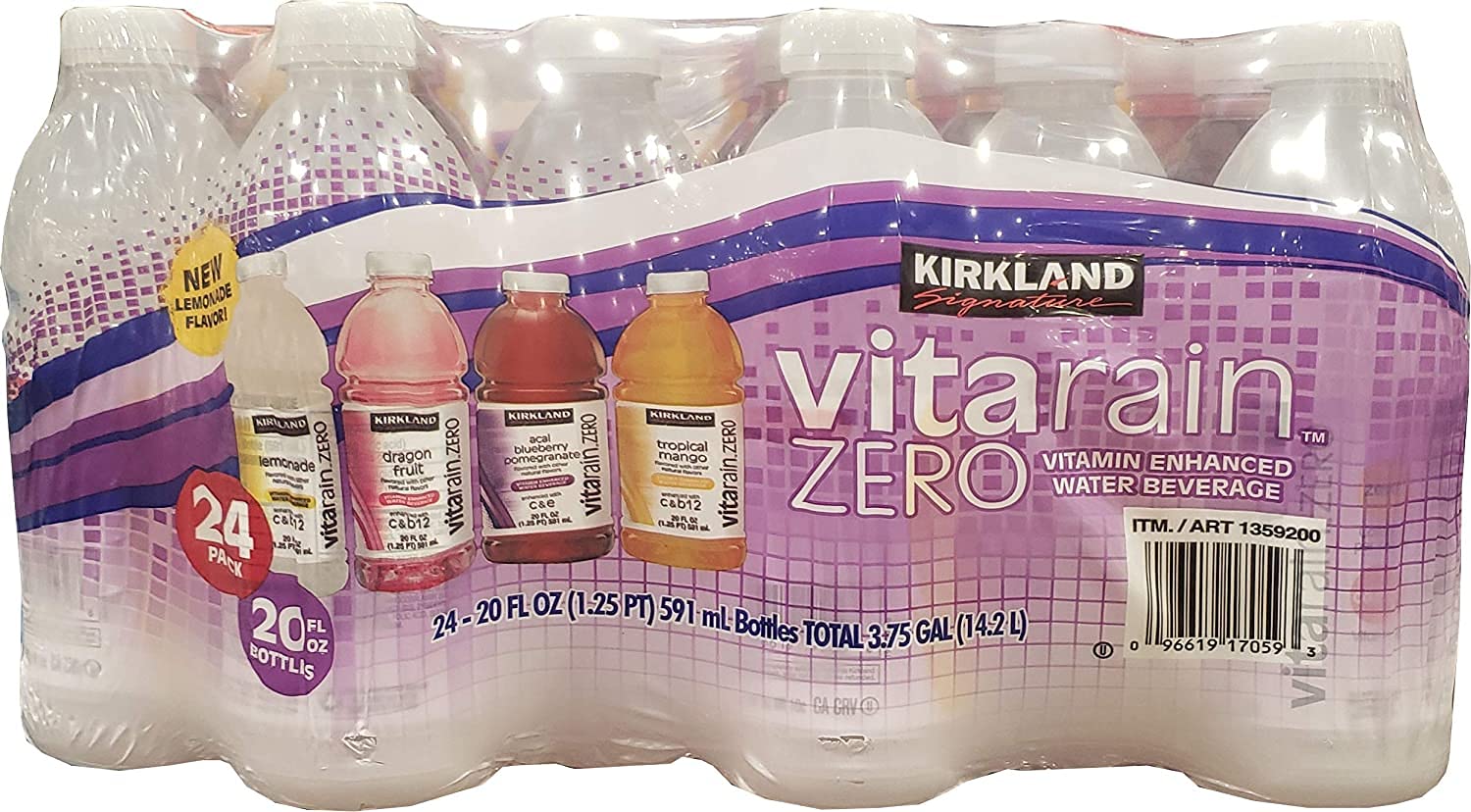 Kirkland Vitarain Zero Water Beverage 20floz 24pk