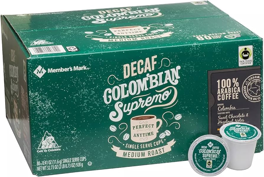 Members Mark Coffee Colombian Supremo Decaf K-Cup 80pk