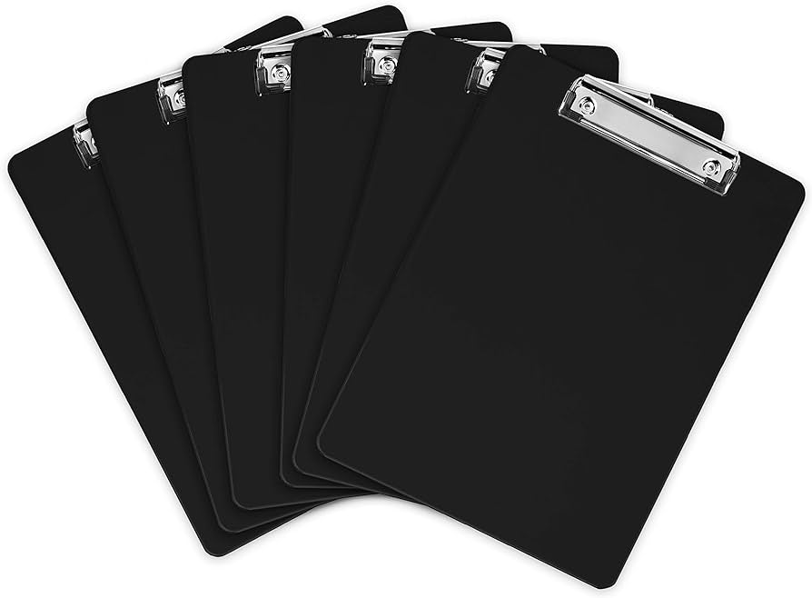 Better Office Plastic Clipboard with Low Profile Clip Black 12ct