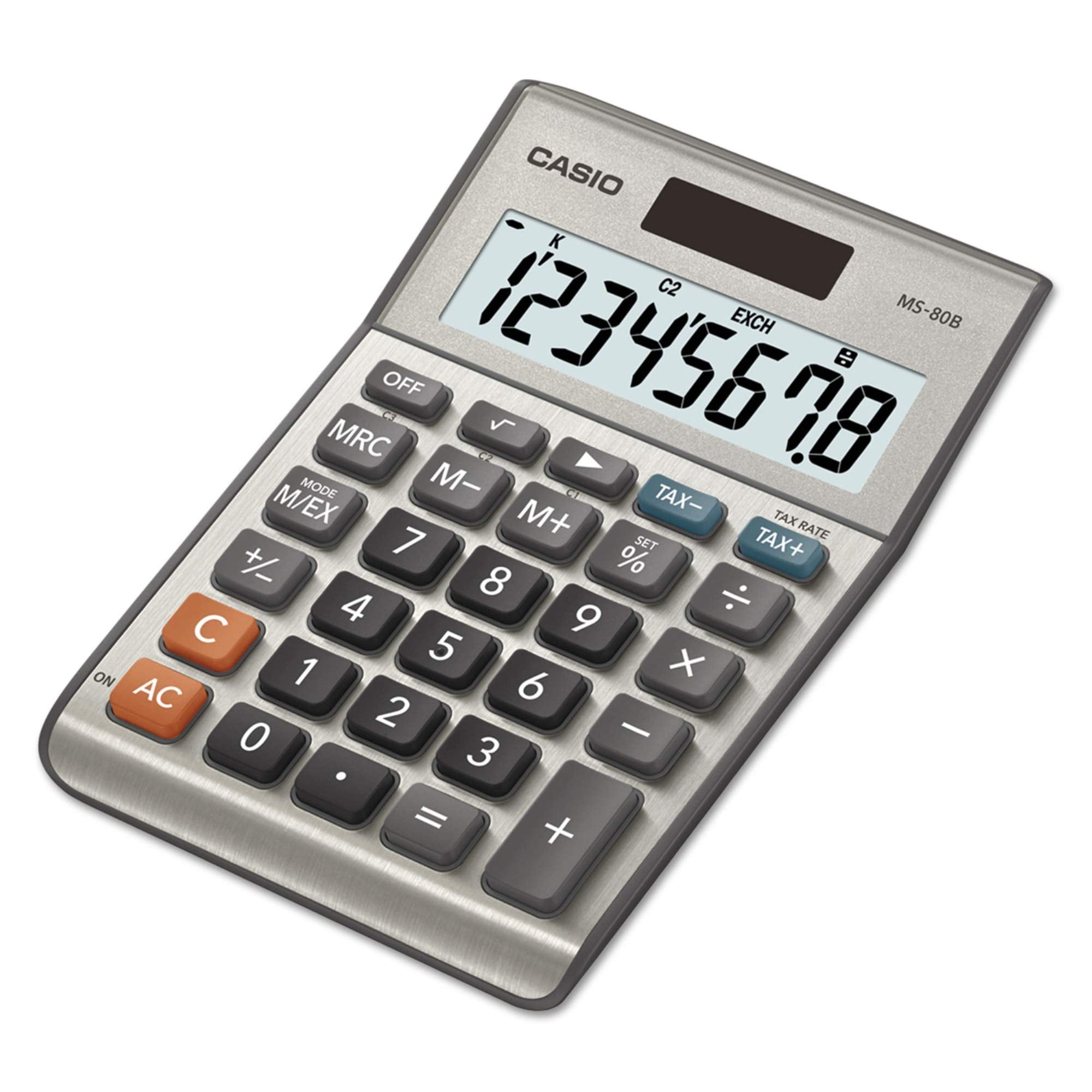 Casio MS-80S Tax and Currency Calculator 8 Digit LCD