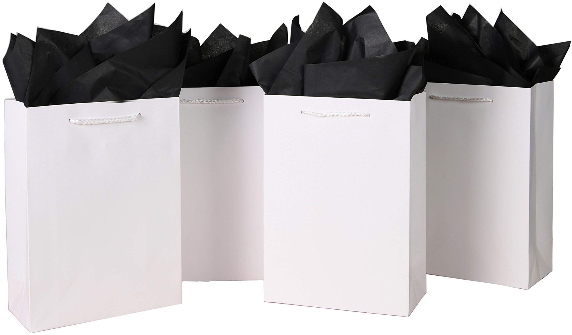 White Gloss Gift Bag with Tissue Paper and Gift Tag