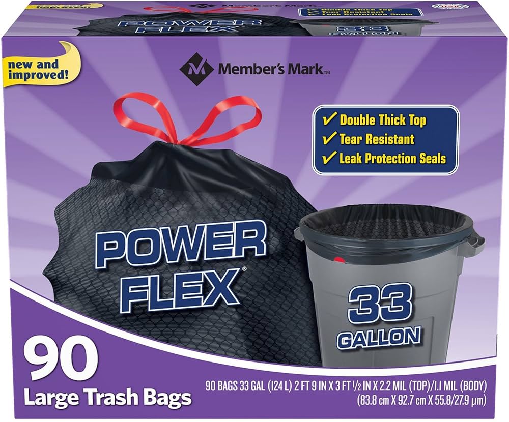 Members Mark Trash Bags 33gal 90pk
