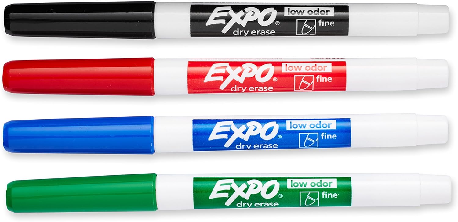 Expo Dry Erase Marker Low Odor Fine Point 4ct
