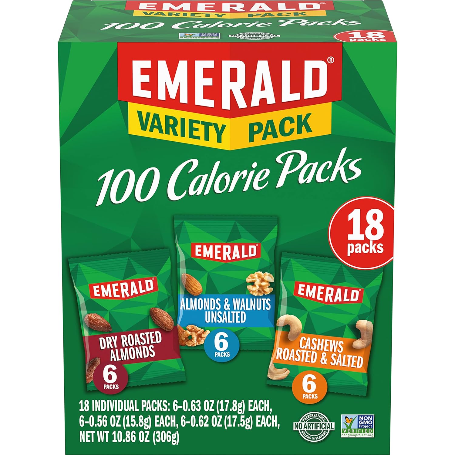 Emerald Nuts 100 Calorie Variety Pack 18pk