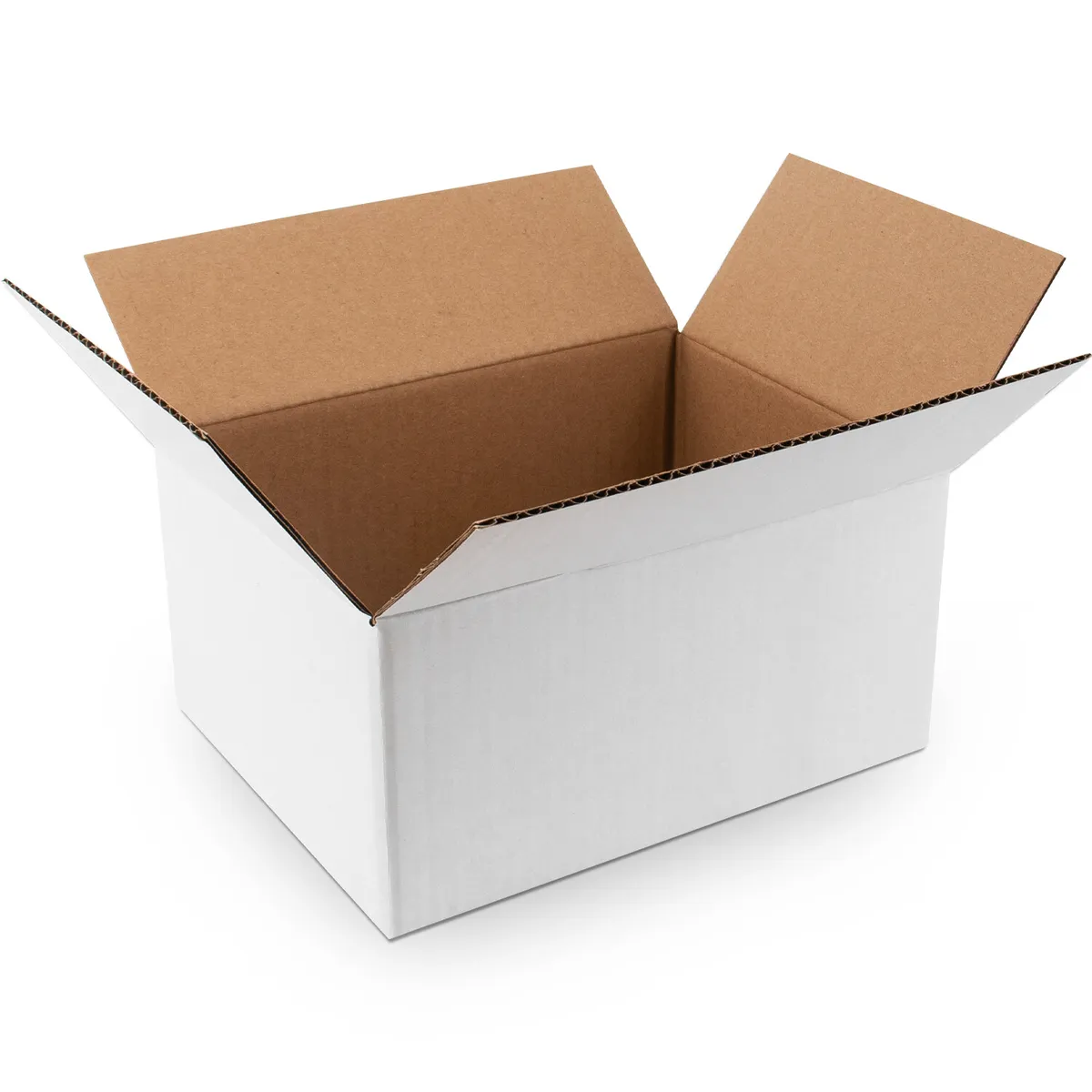 Cardboard Stock Box Corrugated White 8"x6"x4"