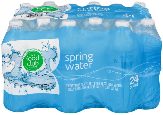 Food Club Spring Water 16.9floz 24ct