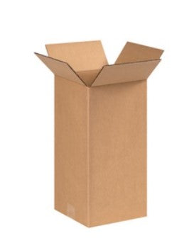 Cardboard Stock Box Corrugated 8"x8"x16" 1 case of 25