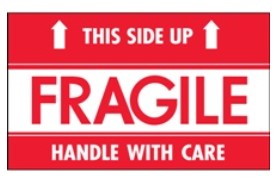 Fragile This Side Up Label 3x5 500ct 1roll
