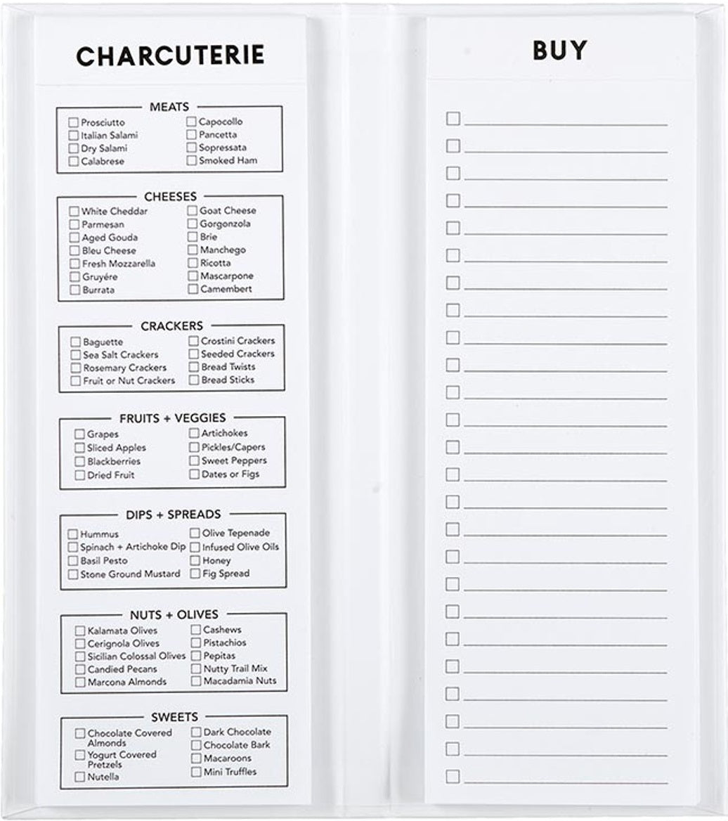 Santa Barbara Charcuterie List Pad White