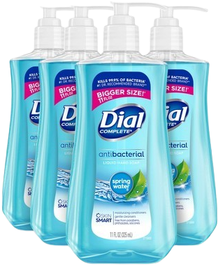 Dial Foaming Antibacterial Moisturizing Aloe Hand Soap Spring Water 4pk