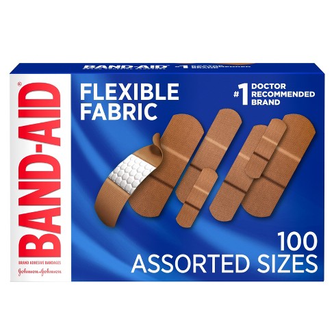 Band-Aid Bandages Flexible Fabric Adhesive All One Size 100ct