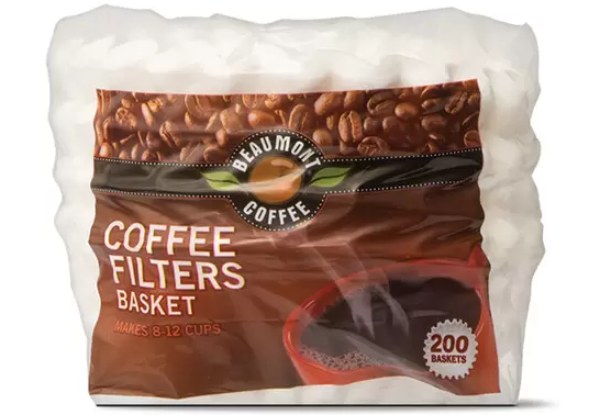 Beaumont Coffee Filters Basket 200ct