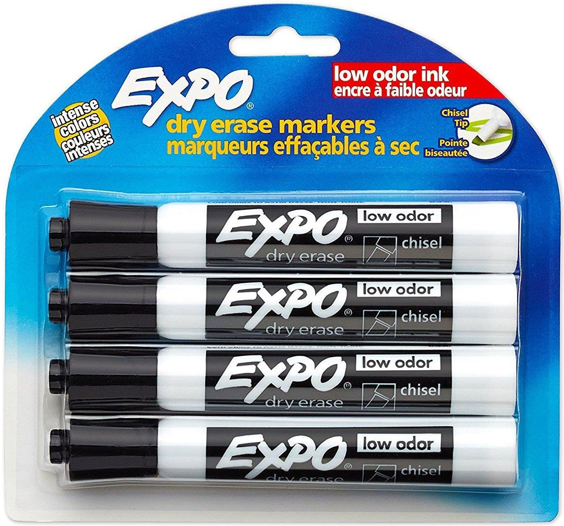 Expo Dry Erase Chisel Tip Black 4ct