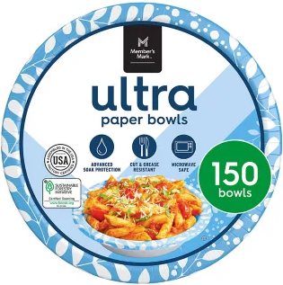 Members Mark Ultra Paper Bowls 20oz 150pk