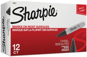 Sharpie Permanent Marker Broad Chisel Tip Black 12ct