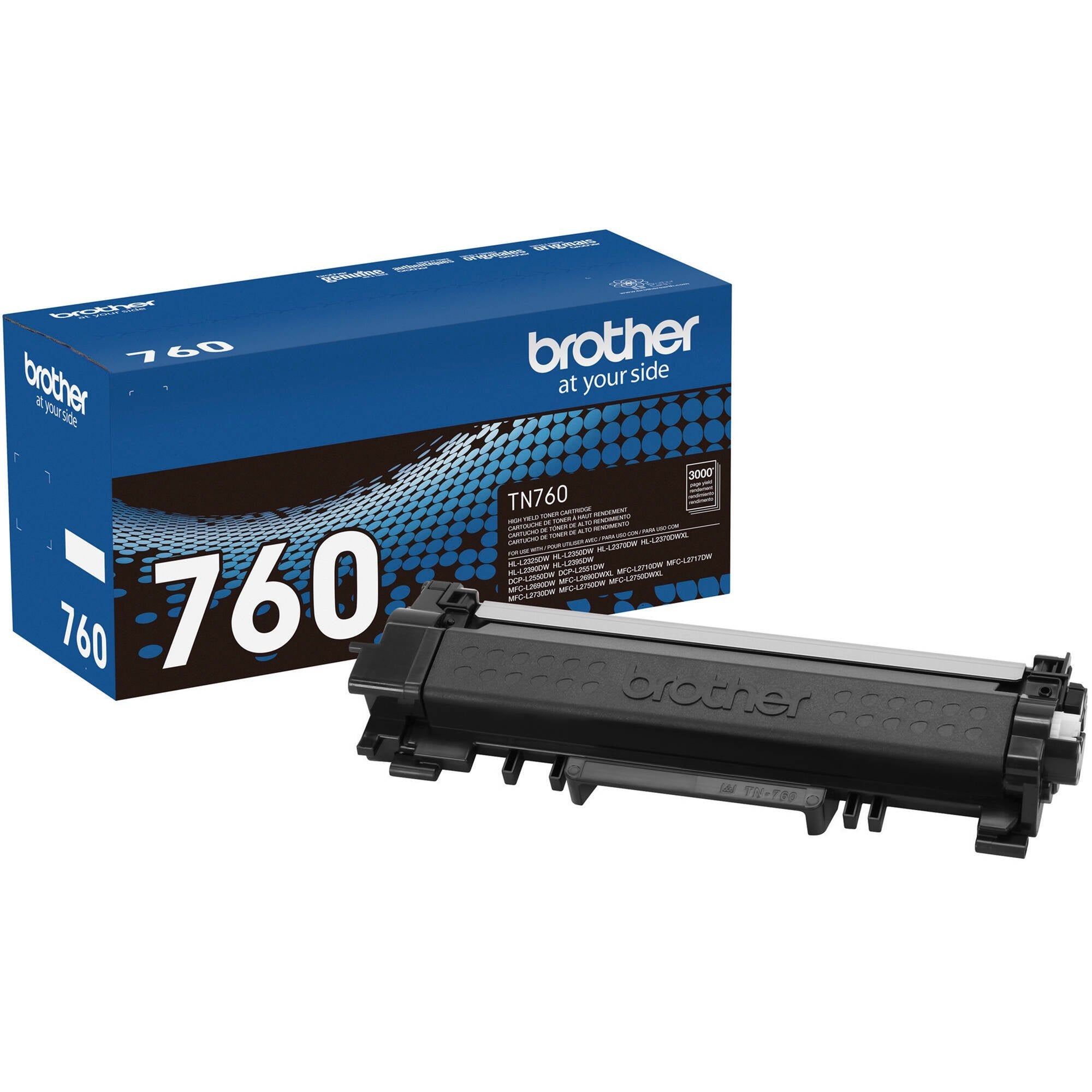 Brother Genuine Cartridge Toner TN760 High Yield Black 1pk