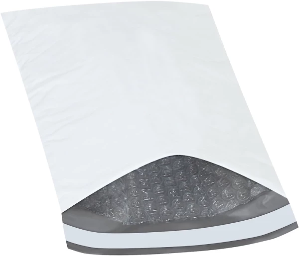 Bubble Lined Poly Mailers White 6.5"x10"