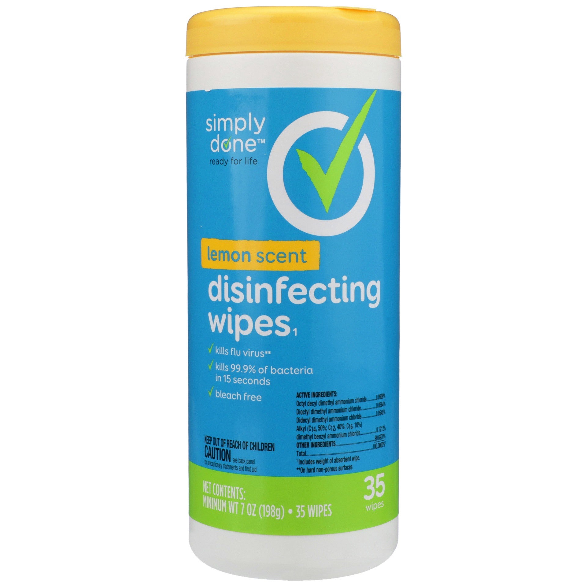 Simply Done Disinfecting Wipes Lemon 35ct