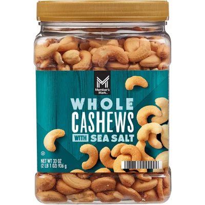 Members Mark Whole Cashews with Sea Salt 33oz