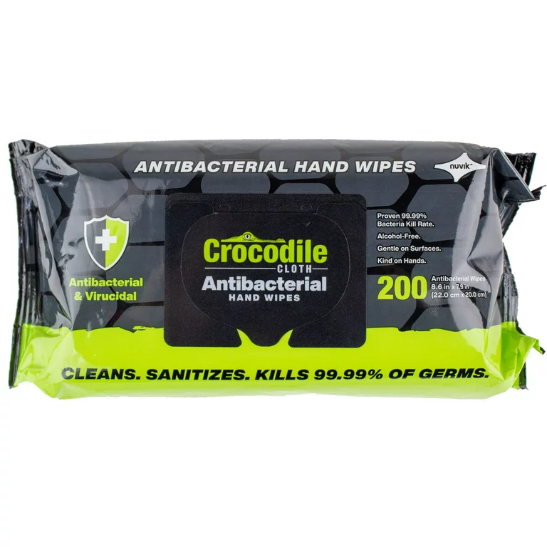 Crocodile Cloth Antibacterial Hand Wipes 200pk