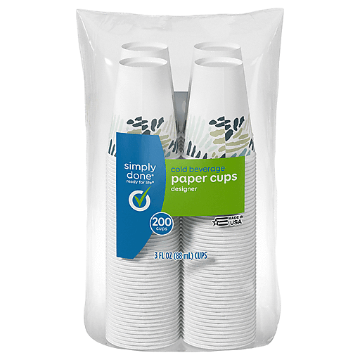 Simply Done Cold Beverage Paper Cups Designer 3oz 200ct