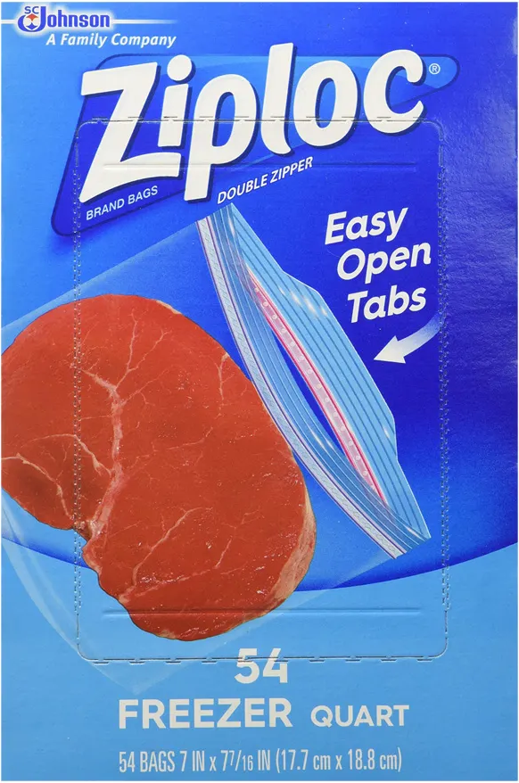 Ziploc Freezer Quart Bags 54ct