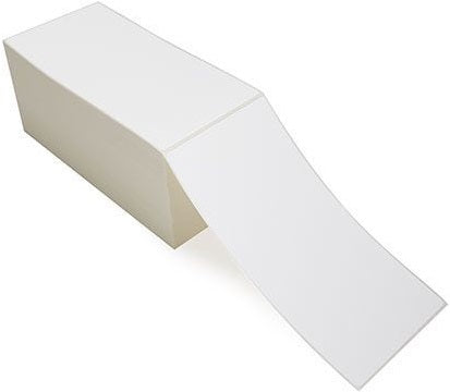 Standard Direct Thermal Labels Fanfold White 4"x8" 3000ct