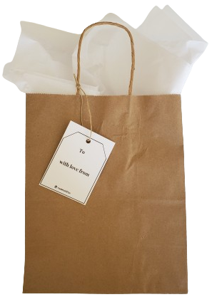 Natural Kraft Gift Bag with Tissue Paper and Gift Tag