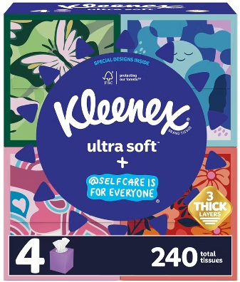 Kleenex Tissues Ultra Soft 60ct 4pk