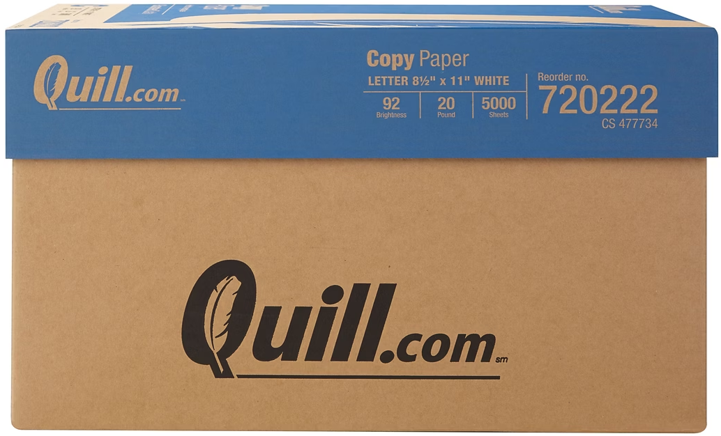 Quill Copy Paper White 8.5"x11" 500sheets 10pk/bx
