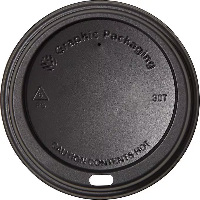 Graphic Packaging Hot Cup Dome Lid Black 10-24oz 600pk