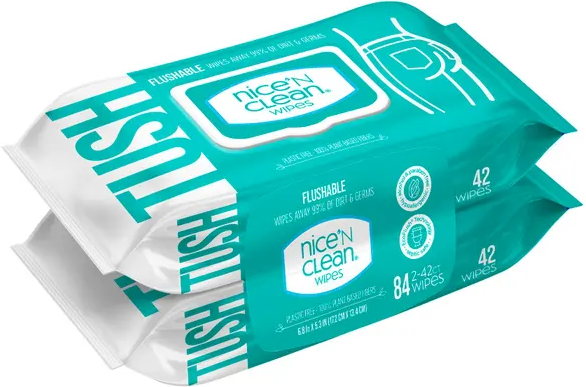 Nice N Clean Flushable Wipes 84ct