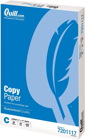 Quill Copy Paper Ledger Size 11"x17" 500sheets 5pk/bx